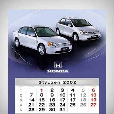 Kalendarz Honda salon